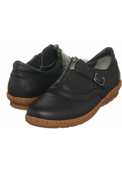 DRL1017 Siyah Büyük Numara Gündelik Rahat Geniş Kalıp Babet Ayakkabı fiyatları