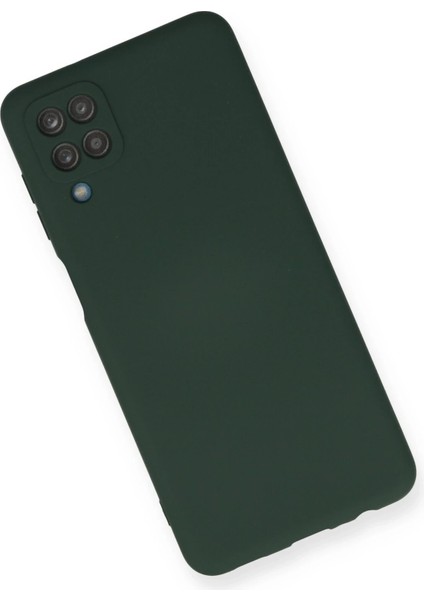 Samsung Galaxy A12 Kılıf Nano Içi Kadife Silikon - Koyu Yeşil Glstd modelleri