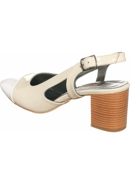 KDR2613 Bej Rugan Yazlık Kısa Topuk Büyük Numara Ayakkabı Rahat Şık Kalıp