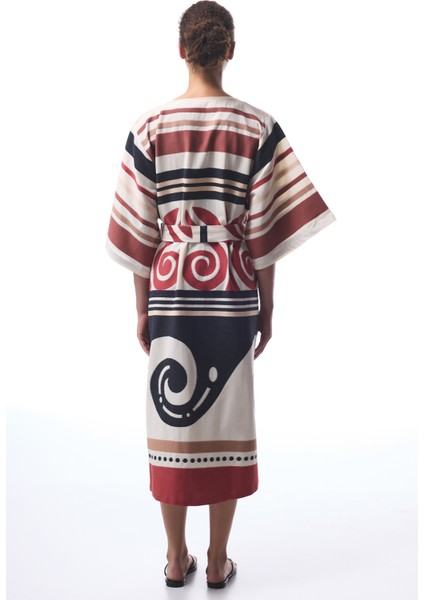 Etnik Desenli Shay Uzun Kimono fiyatları