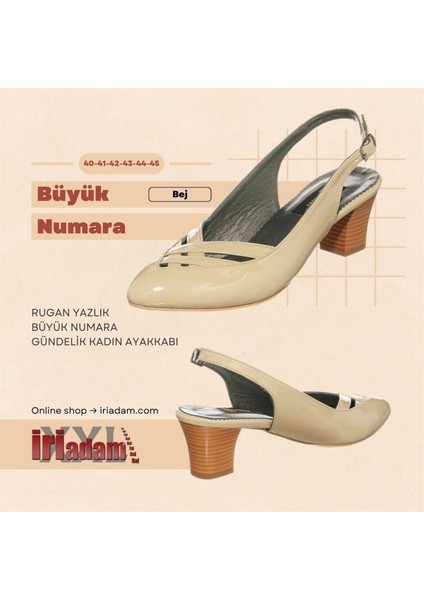 KDR2300 Bej Rugan Yazlık Büyük Numara Klasik Gündelik Kadın Ayakkabısı fiyatları