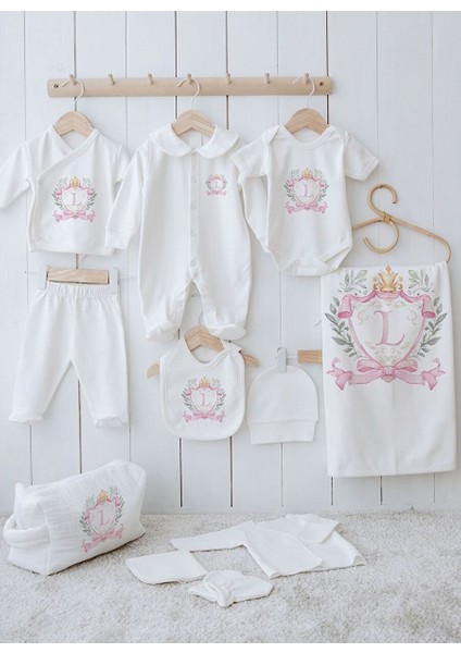 Organik 11'li Hastane Çıkışı - Pink Royal Series - L Harfi