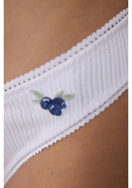 Pointelle Pamuklu V Shape Lila Brazilian Külot modelleri