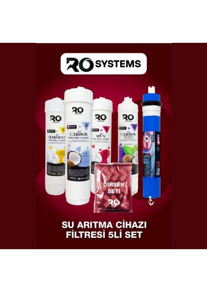 Ro Systems Quik Su Arıtma Cihazı 5li Full Filtre Seti