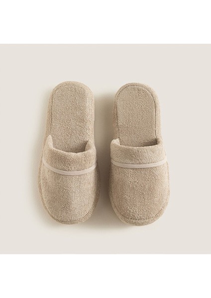 Solid Unisex Terlik Koyu Bej
