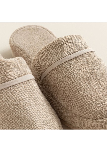 Solid Unisex Terlik Koyu Bej