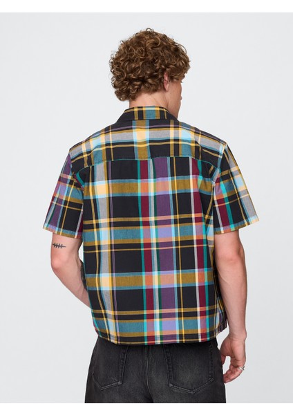 Erkek Siyah Kareli Oxford Gömlek fırsatları