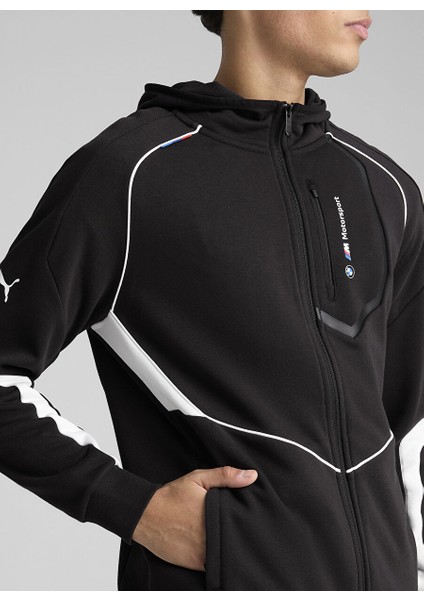63061501 Bmw Mms Hooded Sweat Jacke Gri Kapüşon Yaka Regular Fit Erkek Zip Ceket