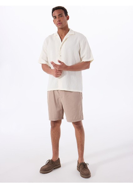 Gmg Fırenze Ekru Erkek Apaş Slim Fit Gömlek GU25MSS02215