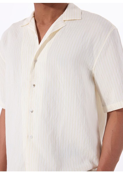 Gmg Fırenze Ekru Erkek Apaş Slim Fit Gömlek GU25MSS02215