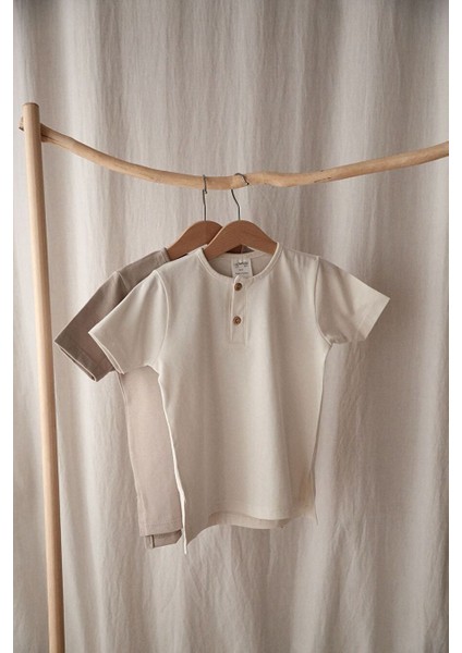 Erkek ve Kız Bebek Çocuk %100 Pamuklu Kısa Kollu Unisex Fit Kesim Tişört