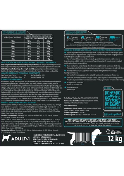 Signature Kuzulu Yetişkin Köpek Orta ve Büyük Irk - 12 kg modelleri