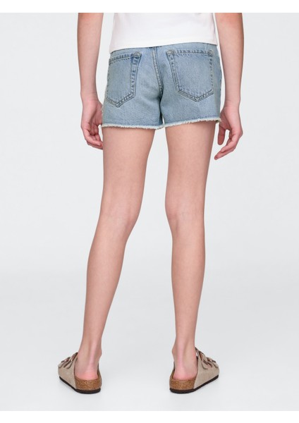 Kız Çocuk Mavi Low Rise Stride Denim Şort fırsatları