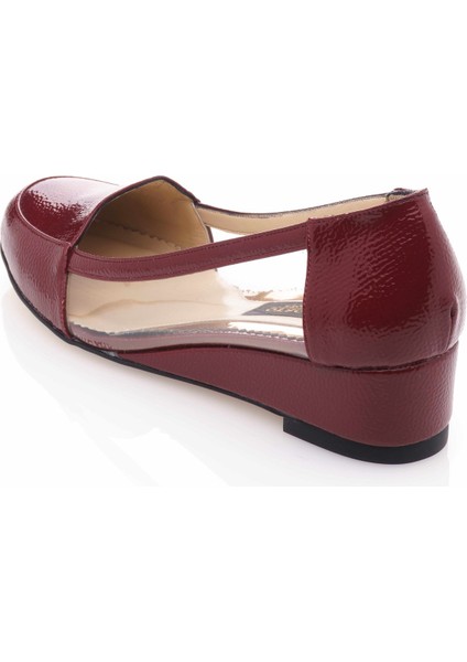17309 Bordo Transparan Büyük Numara Gündelik Kadın Ayakkabısı fiyatları