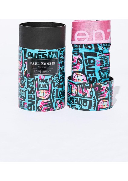 Unique Effect Desenli Erkek Boxer - Love Bunny