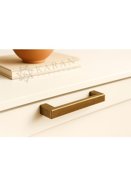 Köprü Eskitme Sarı Metal Kulp 96-128MM / 160-192MM Çift Delikli, Dolap, Çekmece, Mutfak Kulbu