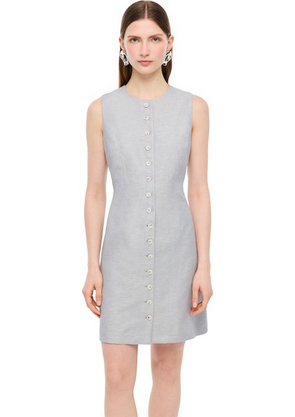 Koyu Gri Tours Slim Fit Mini Boy Elbise