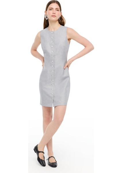 Koyu Gri Tours Slim Fit Mini Boy Elbise modelleri