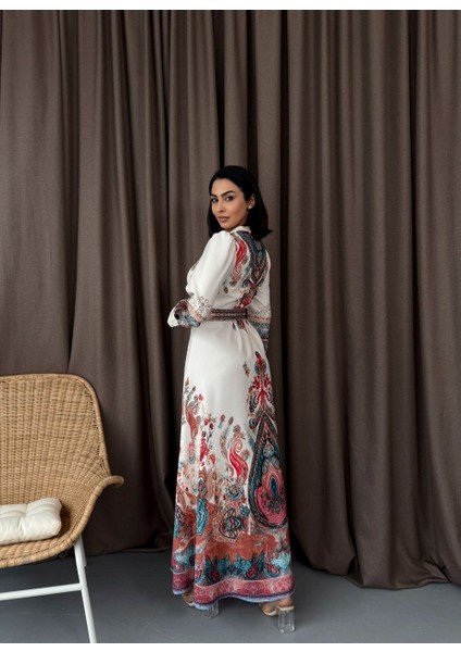 Atlas Kumaş Elbise (Kemer Dahildir) fırsatları