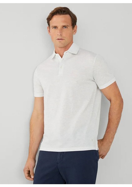 Beyaz Erkek Slim Fit Polo T-Shirt HM563275