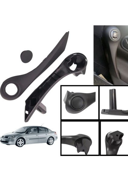 Renault Megane 2 Kapı Iç Çekme Kolçak Sağ Taraf Siyah 7701475315