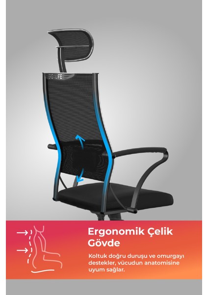 Ergolife Sit Air-180 Ergonomik Yönetici Koltuğu / Ofis Sandalyesi - 574.61.40.222 fiyatları