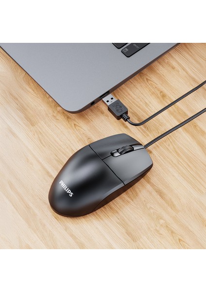 Philips SPK7247 USB Kablolu 1200DPI 3 Tuşlu Optik Mouse Siyah