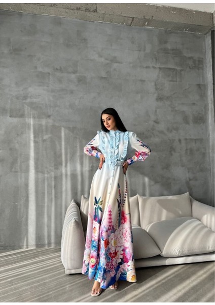 Atlas Kumaş Elbise (Kemer Dahildir)