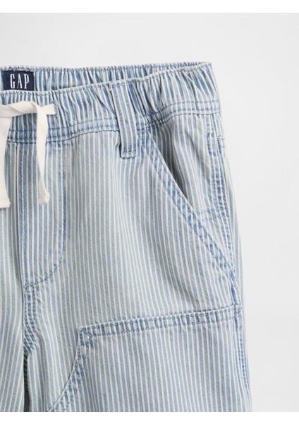 Erkek Çocuk Mavi Pull-On Slim Denim Carpenter Şort