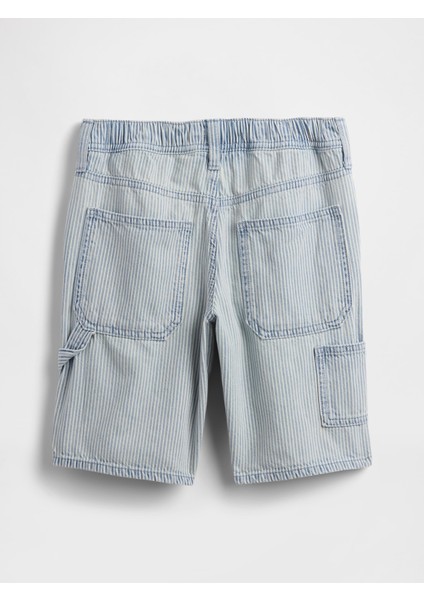 Erkek Çocuk Mavi Pull-On Slim Denim Carpenter Şort