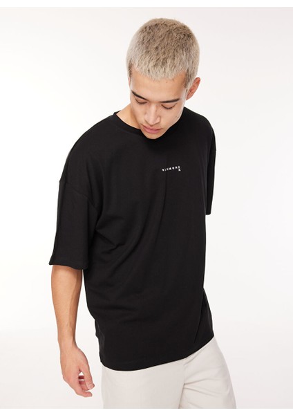 Bisiklet Yaka Siyah Erkek T-Shirt UMA23124TS