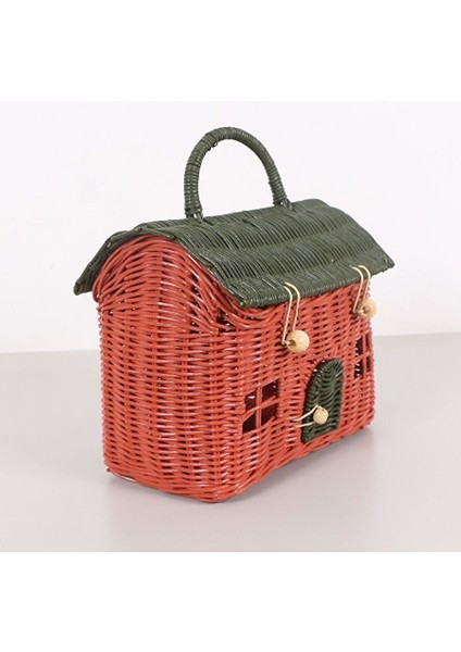 Renkli Ev 23X20X13 Cm. Rattan Ev Dekoratif Çanta- Sepet fiyatları