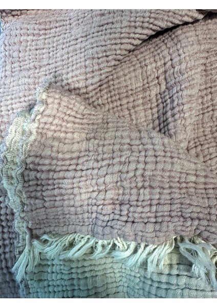 Ege Müslin Yatak Örtüsü - Battal Boy %100 Pamuklu Muslin Pike Yatak Örtüsü - 4 Kat MÜSLIN-(220×240)
