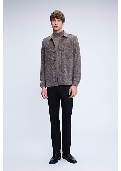Kahverengi Regular Fit Pamuklu Overshirt Gömlek Ceket