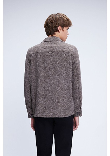 Kahverengi Regular Fit Pamuklu Overshirt Gömlek Ceket