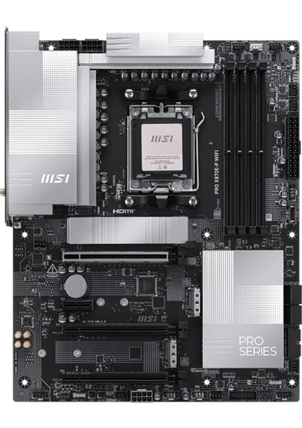 Msı Pro X870E-P Wıfı Am5 Ddr5 8200MHZ(OC) 3x M.2 Usb4 Gbps HDMI 5g Lan Wıfı 7 Rgb Atx