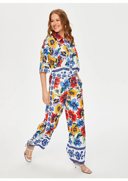 Çok Renkli Kadın Bol Kesim Pantolon US25PNT045 modelleri