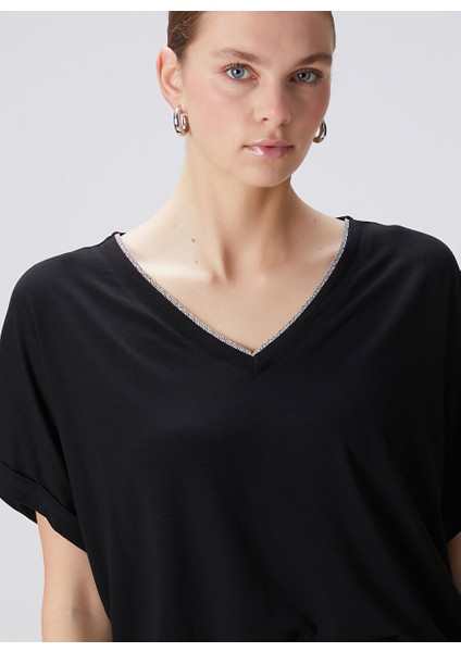 Siyah Kadın Basic T-Shirt 1094709