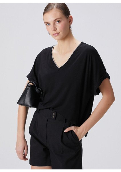 Siyah Kadın Basic T-Shirt 1094709 modelleri