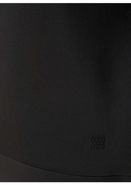 Siyah Kadın Fermuarlı Basic Düz Sweatshirt 1093065