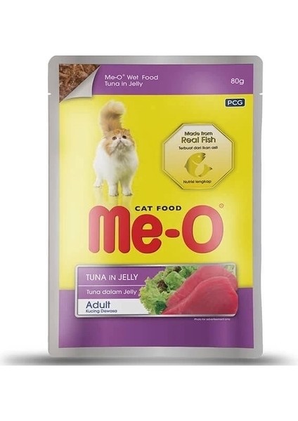 Meo Adult Jöle Ton Balıklı Yetişkin Pouch Kedi Maması 80 gr