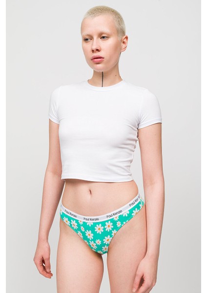Desenli Kadın String Külot - Couple Collection Daisy
