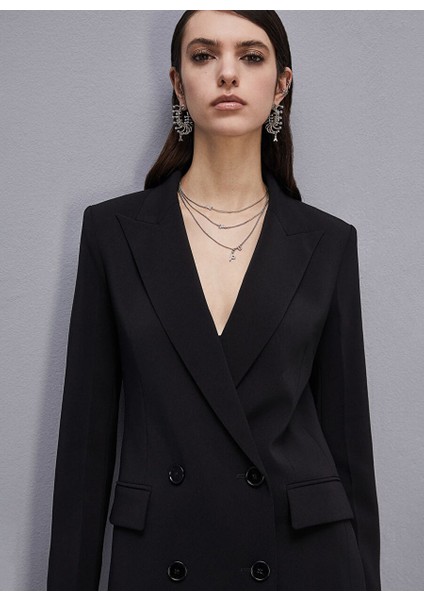 Siyah Kadın Kruvaze Yaka Standart Blazer 8S0483 fiyatları