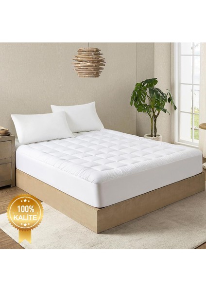 Yatak Pedi Pofuduk 1000 gr Fitted Kapitoneli %100 Pamuklu Micro Kumaş Uyku Pedi Yatak Koruyucu