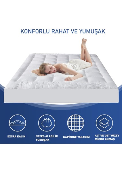 Yatak Pedi Pofuduk 1000 gr Fitted Kapitoneli %100 Pamuklu Micro Kumaş Uyku Pedi Yatak Koruyucu fiyatları