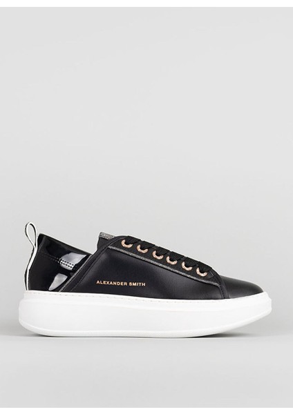 Siyah Kadın Deri Sneaker ASBAWYW-0066-BLK