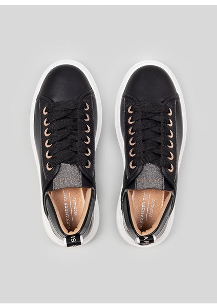 Siyah Kadın Deri Sneaker ASBAWYW-0066-BLK modelleri