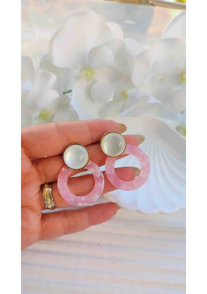 Çelik Mineli Renkli Halka Küpe