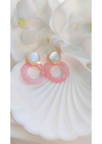 Çelik Mineli Renkli Halka Küpe modelleri