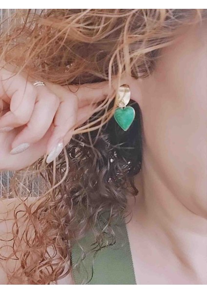 Çelik Mineli Kalpli Model Küpe Yeni Sezon Trend Modeller Yaz Trendleri modelleri